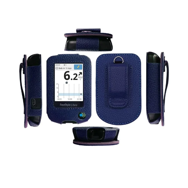 Funda de clip piel lector freestyle libre Azul