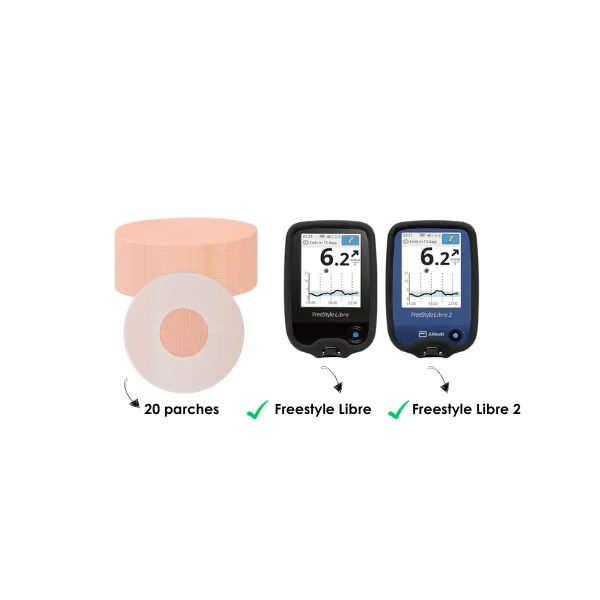 Funda de silicona para lector freestyle libre + 20 parches para sensor Freestyle libre