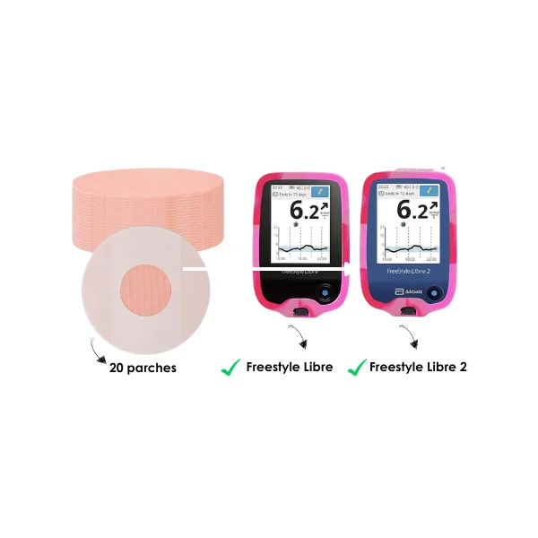 Funda de silicona para lector freestyle libre + 20 parches para sensor Freestyle libre