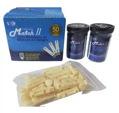 Oferta 2 Cajas de Tiras match II x 50 Gratis 2 cajas de lancetas x 50